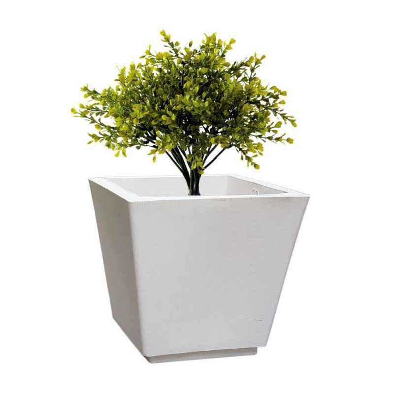 Fox B 14 Inch Square White German Polymer Planter, FOX-GK-14-W