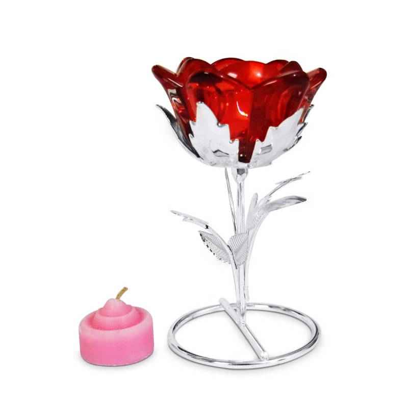Dizionario VH90 Red Rose Tealight Candle Holder Stand