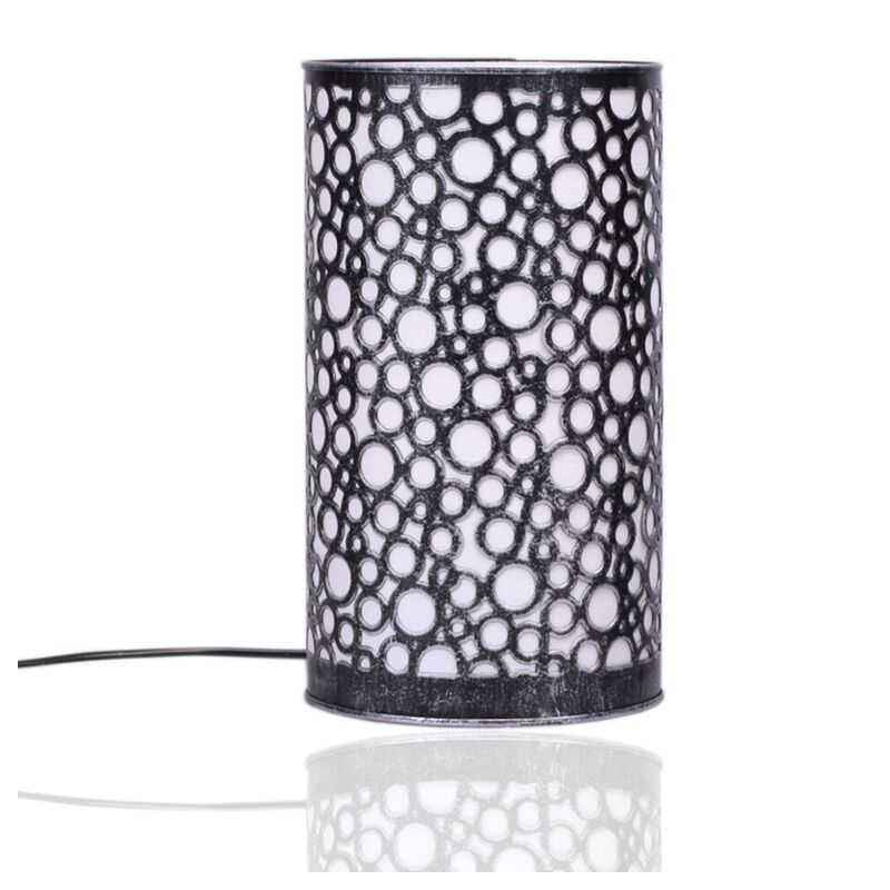 Height of Design Black Silver Circles Lamp, HODTL44