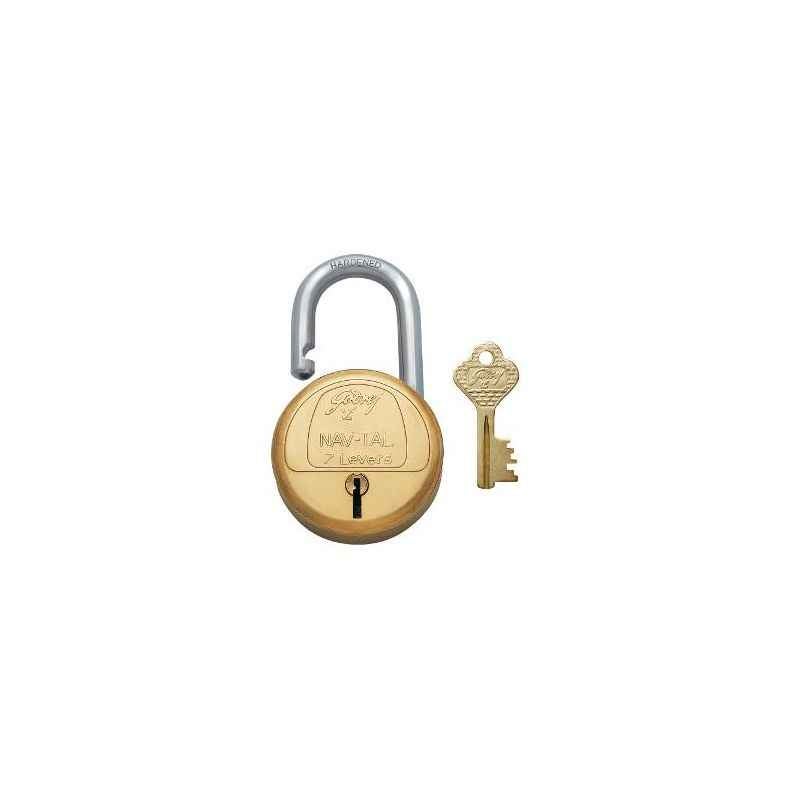 Godrej Navtal 7 Levers Brass Padlock (2 Keys), 3290