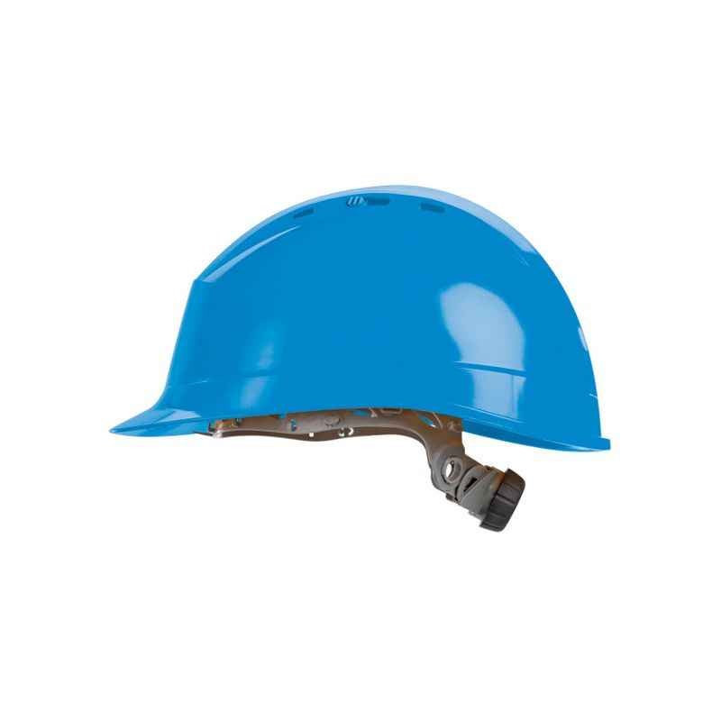 Mallcom Diamond XI Blue Ratchet Safety helmet with CH01STR Chin Strap Set (Pack of 6)