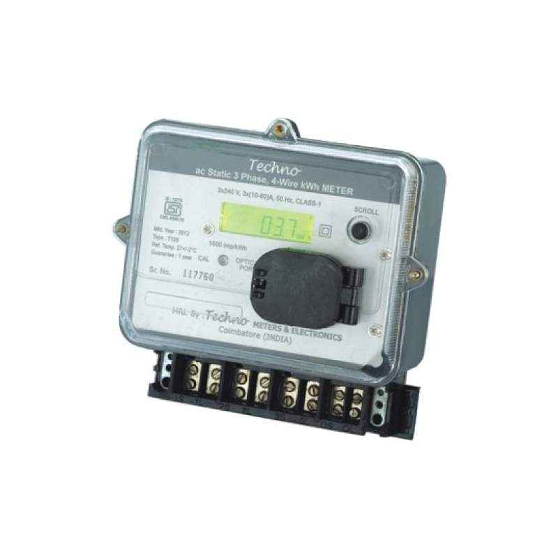 Techno 10-60A Three Phase Static Multi Function Meter With LCD, TMCB 013