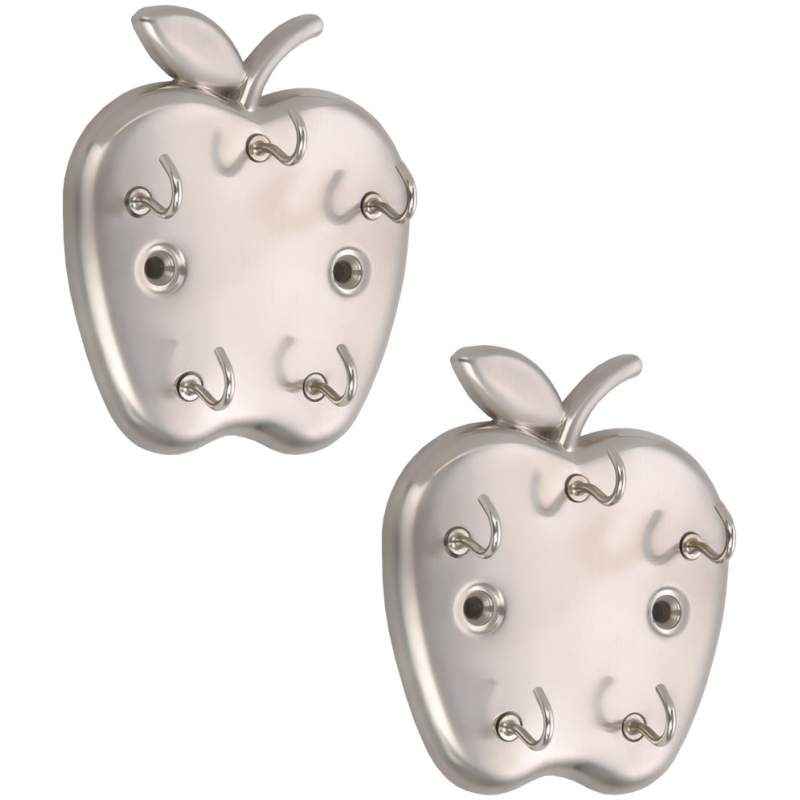 Abyss ABDY-0953 Matte Finish Stainless Steel Apple Design Multipurpose Hook (Pack of 2)