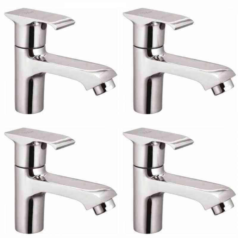 Snowbell Swift Brass Chrome Plated Pillar Faucet (Pack of 4)