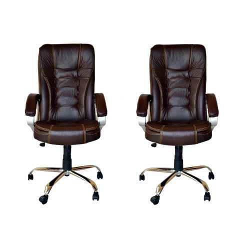 Buy Mezonite High Back Leatherette Brown Office Chair, Dimensions: 95x45x60  cm Online At Price ₹5799