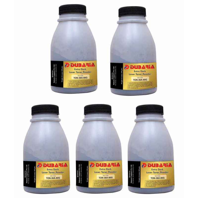Dubaria Extra Dark Powder Toner Cartridge For HP Printers (Pack of 5)