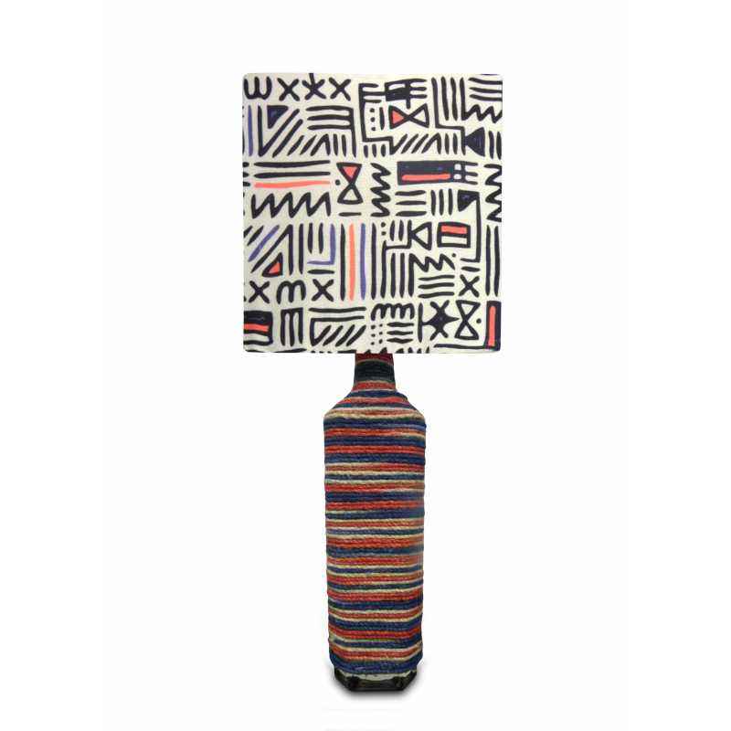 What Scrap Rope Square Aztec Table Lamp