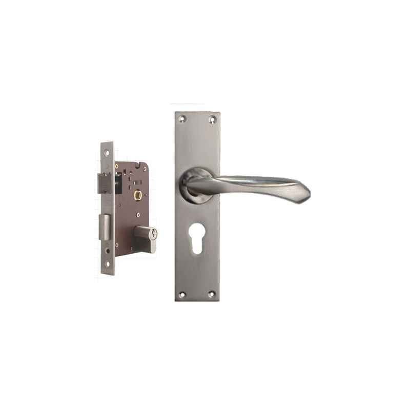 Plaza Econ Stainless Steel Finish Handle with 200mm Pin Cylinder Mortice Lock & 3 Keys