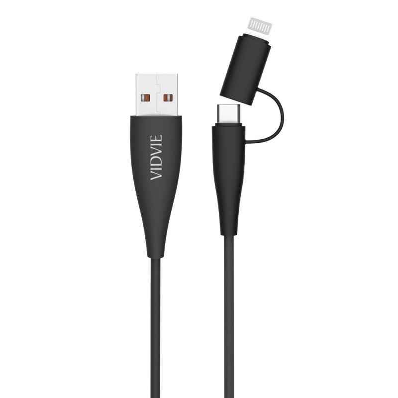 Vidvie CB415-ivt-ivBL Black 2-in-1 USB Cable