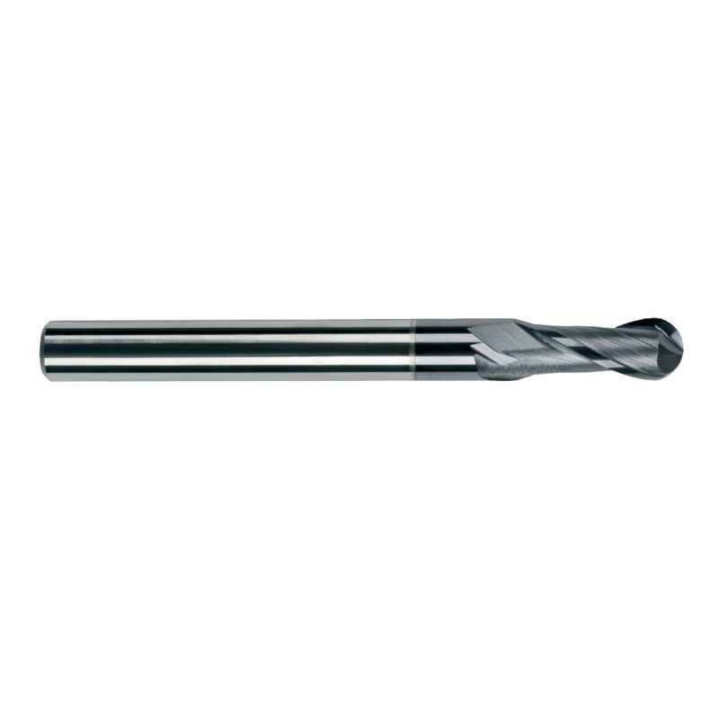 Totem F186 20mm 2 Flute TiAlN Coated Long Reach Length Ball Nose Solid Carbide End Mill, FBK0500531, Overall Length: 152 mm
