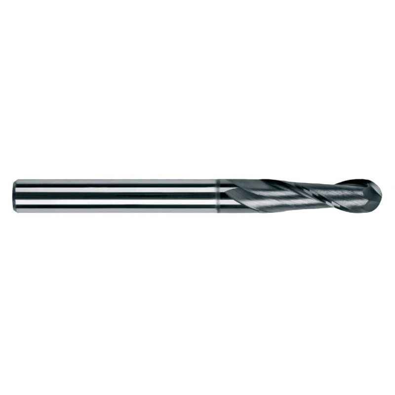 Totem F150 3mm 2 Flute TiAlN Coated Regular Length Ball Nose Solid Carbide End Mill, FBK0500273, Overall Length: 38 mm