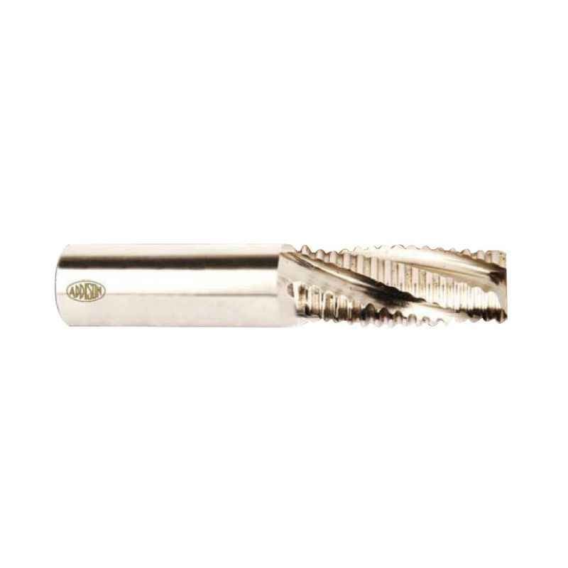 Addison 41.27mm HSS M42 Tin Coated Parallel Shank Roughing End Mill with Ground Relieved Chip Breaker Groove