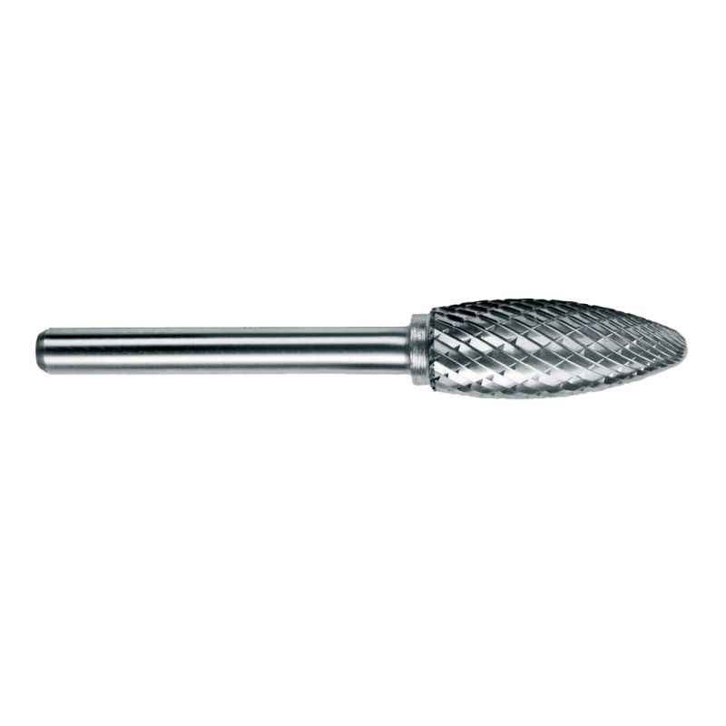 Totem 6.3x16mm SH Standard Cut Flame Shaped Carbide Rotary Burr, FAC0201242, Overall Length: 44 mm, Shank Diameter: 3 mm