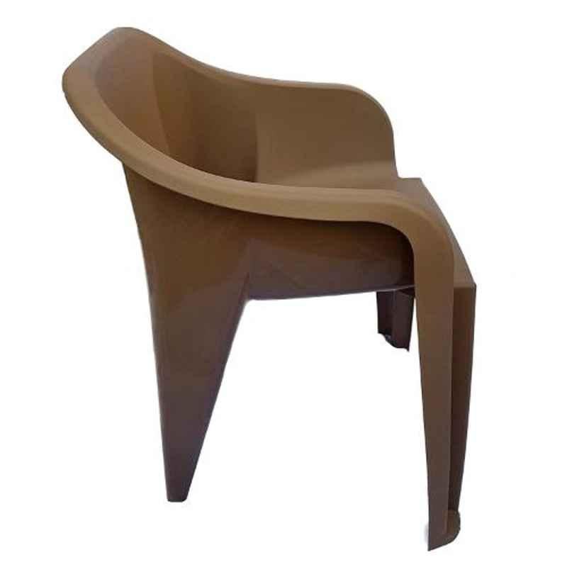 Nilkamal Eeezy Polypropylene Dark Brown Chair (Pack of 4)