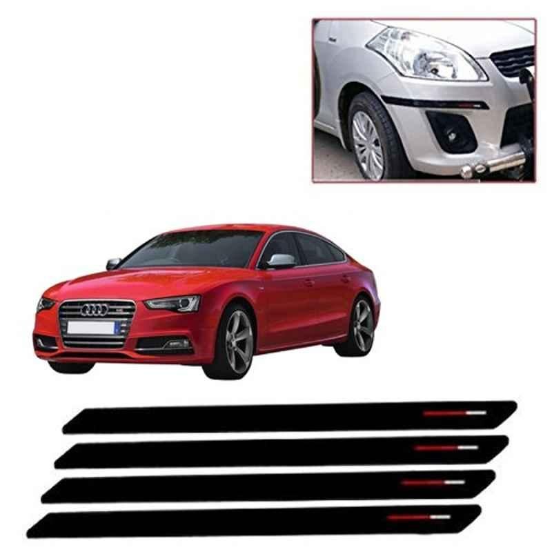 Kozdiko 4 Pcs Black & Red Bumper Protector Set for Audi S5