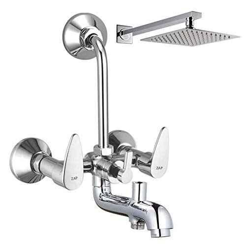 Buy ZAP BRE3 Brass 3 In 1 Wall Mixer with Overhead Shower System Set