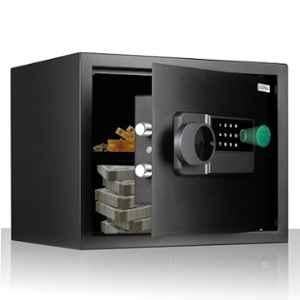 Plantex 38 Litre Black Digital Locker For Home/Safe Locker Box with Biometric/Touch Panel Display/Emergency Key Locks/Perfect Security Solution for Valuables/2 Years Warranty By Plantex