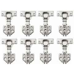 Onmax 8 Pcs 120g Stainless Steel 0 Crank Full Overlay Soft Close Door Hinge Set, SSCH120-0N3