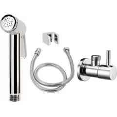 Senkiddpro Stainless Steel Chrome Finish Wall Mounted Health Faucet & Angle Cock Combo