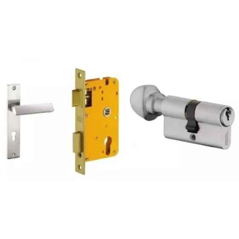 Dorset HL Series Elmo 60mm Stainless Steel Door Handle Lock Set with Knob & Key (Pack of 2)