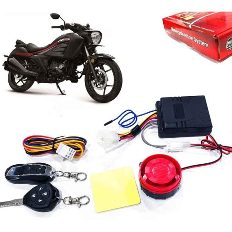 Auto Pearl 12V Black Two-Way Anti Theft Motorcycle Alarm Kit with 2 Pcs Remote for Intruder BS6
