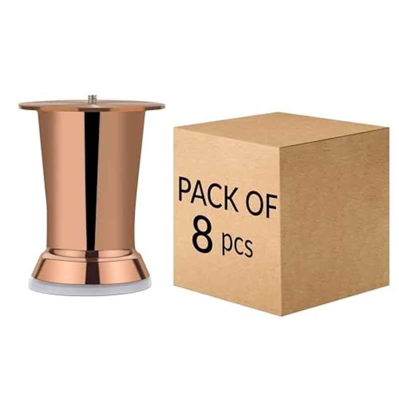 Plantex 4 inch Stainless Steel Antique Brass Tapered Sofa Legs with Rubber Grip (Pack of 8)
