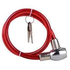 Meenu Arts Cable Lock for Bike, Helmet, Cycle & Luggage (Multipurpose Uses) Colour-Red.