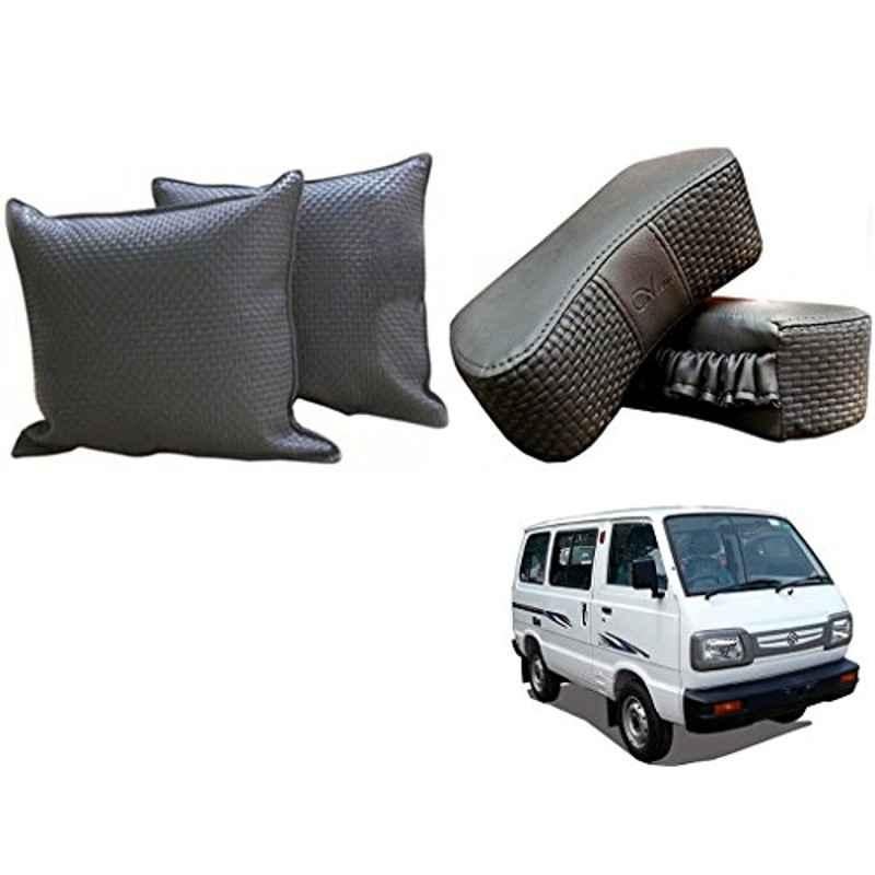 Kozdiko One Pair Grey Neck Rest & One Pair Cushion Combo for Maruti Suzuki Omni