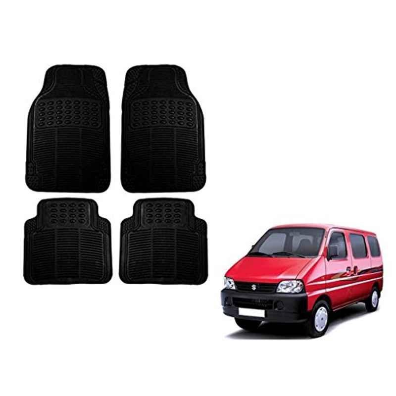 Kozdiko 4 Pcs Black Rubber Car Mat Set for Maruti Suzuki Eeco
