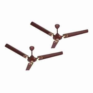 Activa Apsara 50W 390rpm 3 Blade Deco Brown Ceiling Fan with 2 Years Warranty Sweep: 1200 mm (Pack of 2)