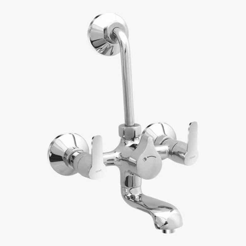 Kerovit Joy Silver Chrome Finish Wall Mixer 2 in 1 with Flanges, KB1511019