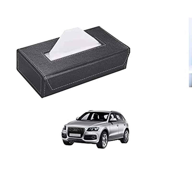 Kozdiko 100 Pulls PU Leather Grey Car Tissue Paper Box with 200 Sheets for Audi Q5