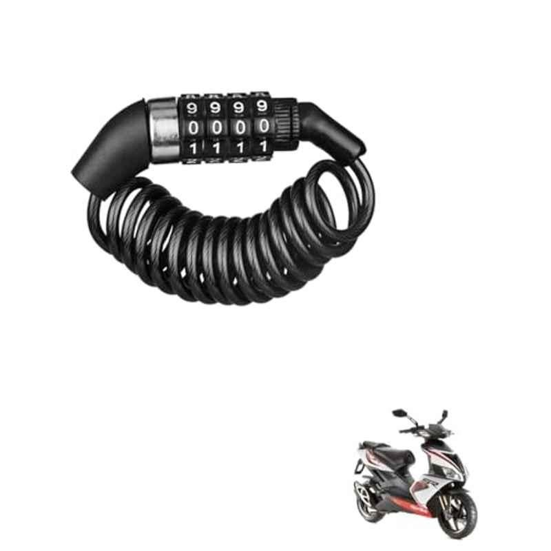 Kozdiko Plastic Black Resettable Password Multi-Use Cable Lock for Aprilia SR 150