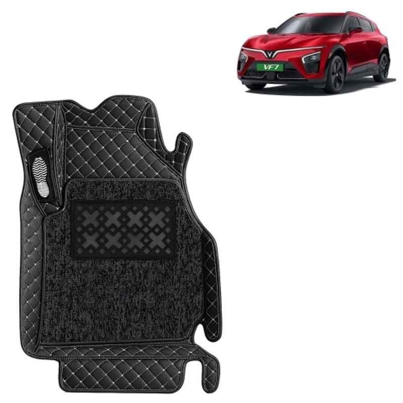 Kingsway 3 Pcs Premium 7D 100% Waterproof & Washable PU Leatherette Classic Black Car Floor Mat Set for VinFast VF 7 2026 Onwards All Model
