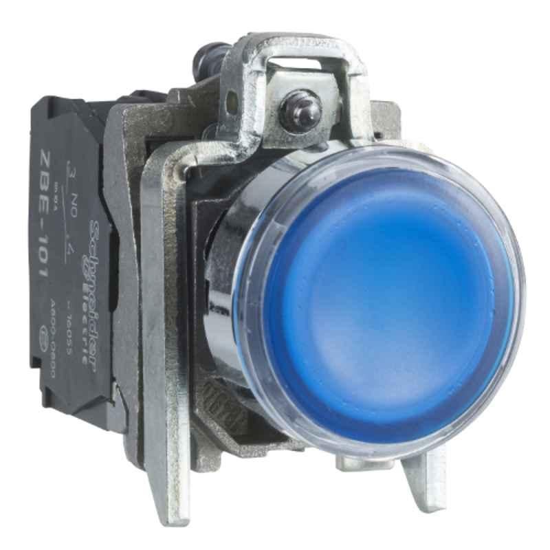 Schneider 22mm 1NO+1NC Blue Flush Illuminated Push Button, XB4BW36M5