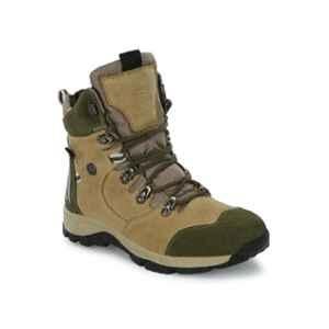 Eego Italy Hardy Genuine Leather Steel Toe Beige & Green Outdoor Shoes, Size: 11
