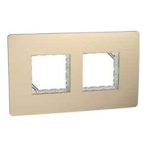 Schneider Electric Miluz ZeTa Polycarbonate 4 Module Champagne Gold Grid & Cover Frame, MZCP4M_CG