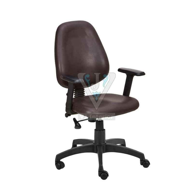 VJ Interior 18x18 inch Brown Low Back Office Staff Chair, VJ-1445