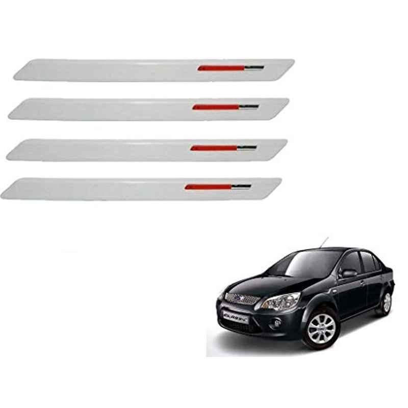 Kozdiko 4 Pcs White & Red Designer Car Bumper Protector Set for Ford Fiesta