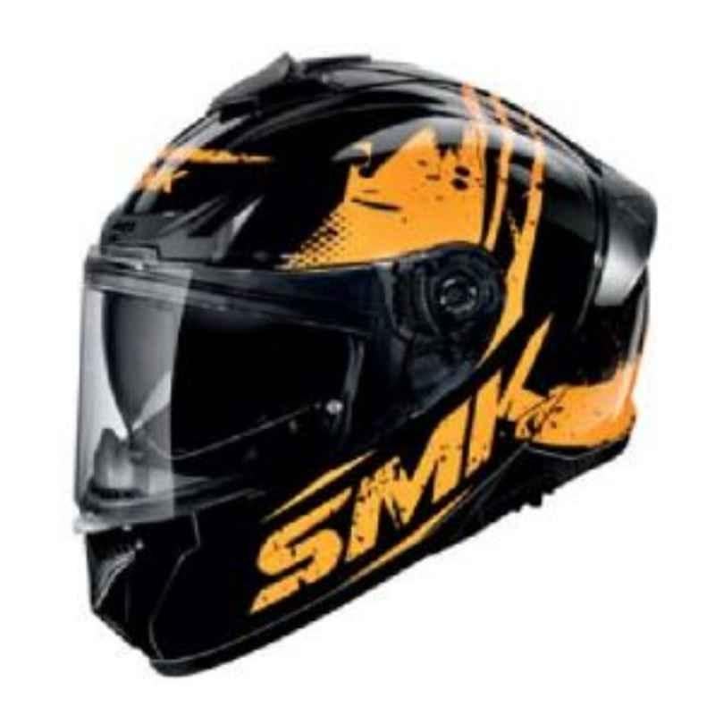 SMK Typhoon Grunge Multicolor Full Face Motorbike Helmet, GL627, Size: Small