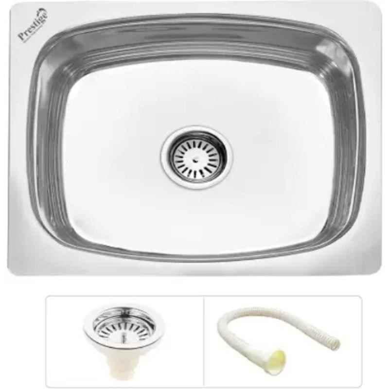 Prestige 18x16x6 inch Stainless Steel 304 Silver Single Bowl Kitchen Sink, 13-0102-01
