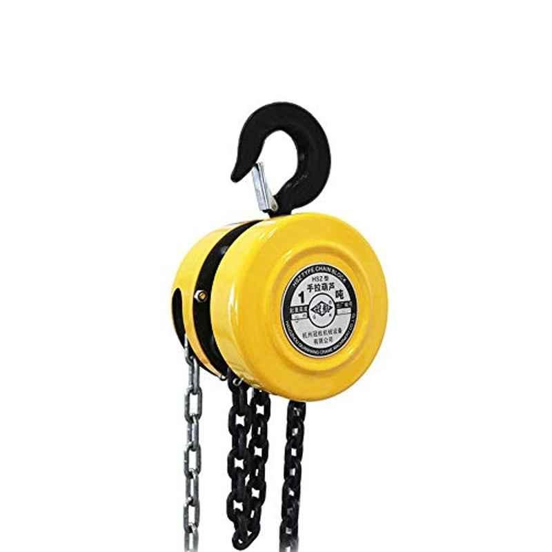 Omzbm HSZ Series 3m 4400lb Manganese Steel Yellow Hand Chain Hoist with 2 Hooks