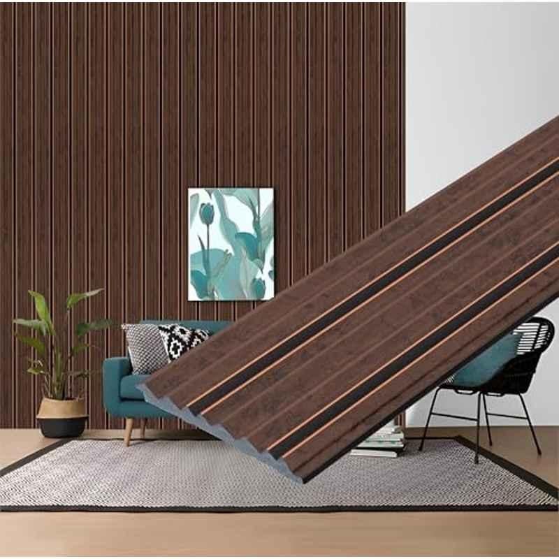 Plantex 22 Sqft 5 inchx8ft Chestnut Gold Charcoal 3D Wall Panel for Interior Decor (Pack of 7)