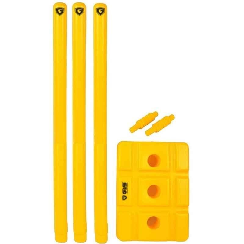 GLS 3 Pcs Shopshy Plastic Yellow Heavy Duty Stump with 2 Pcs Bails & Base Stand