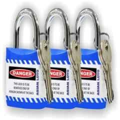 Asian Loto Blue Regular Shackle Jacket Padlock, ALC-LPR-BBB (Pack of 3)