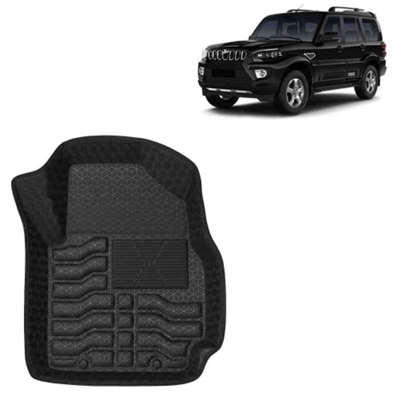 Kingsway 4 Pcs Premium 4.5D 100% Waterproof Tray Shape PVC Black Car Floor Mat Set for Mahindra Scorpio 2019 to 2022 All Model