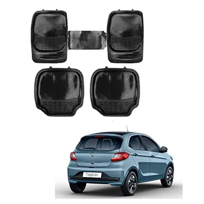 Kozdiko 5 Pcs 4G Beige Rubber & PVC Heavy Car Foot Mat Set for Tata Tiago EV, fg6rithtoi61