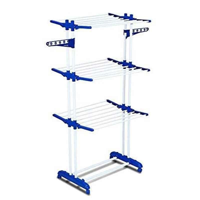 Homace Polypropylene & Steel Floor Mounted Blue Foldable Clothes Stand, BRC-786