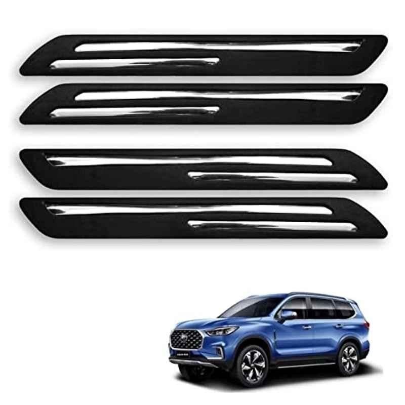 Kozdiko 4 Pcs Rubber Black Double Chrome Strips Car Bumper Protector Guard Set for MG Gloster