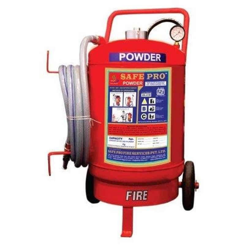 Safe Pro 50kg Outside ABC Higher Capacity Trolley Mounted Dry Chemical Powder Type Fire Extinguisher